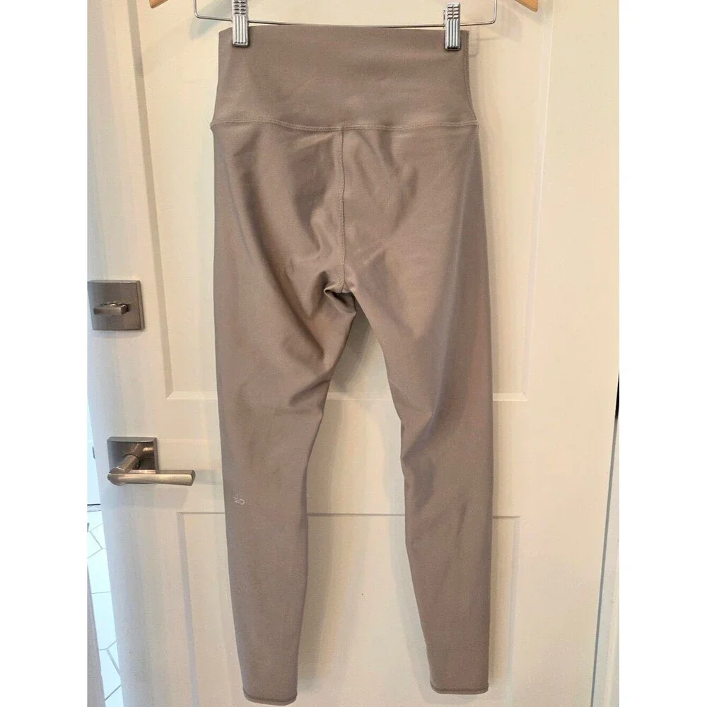 Alo Yoga Airlift 7/8 High Waist Leggings High Waist Taupe Sheen Performance M
